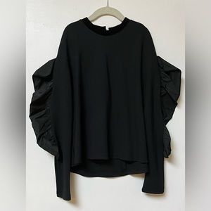 Lialea black shirt long sleeve ruffle down the sleeves